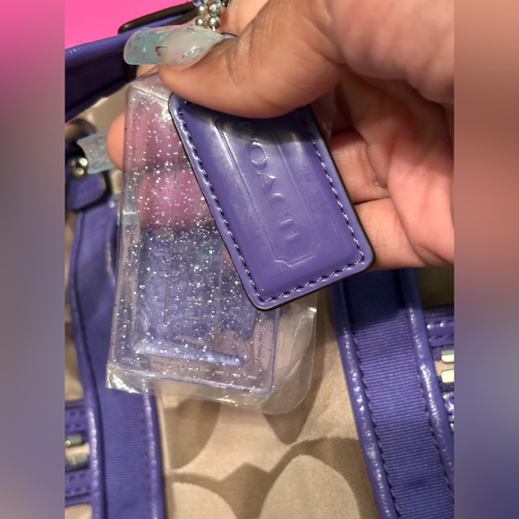Coach Poppy Tan and Purple Shoulder Bag - Picture 4 of 16